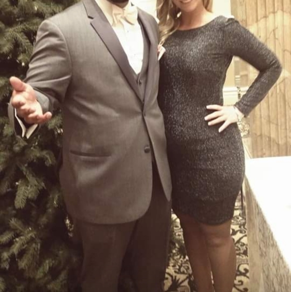 Le Chateau Cocktail Dress Silver / Gray - Picture 4 of 4